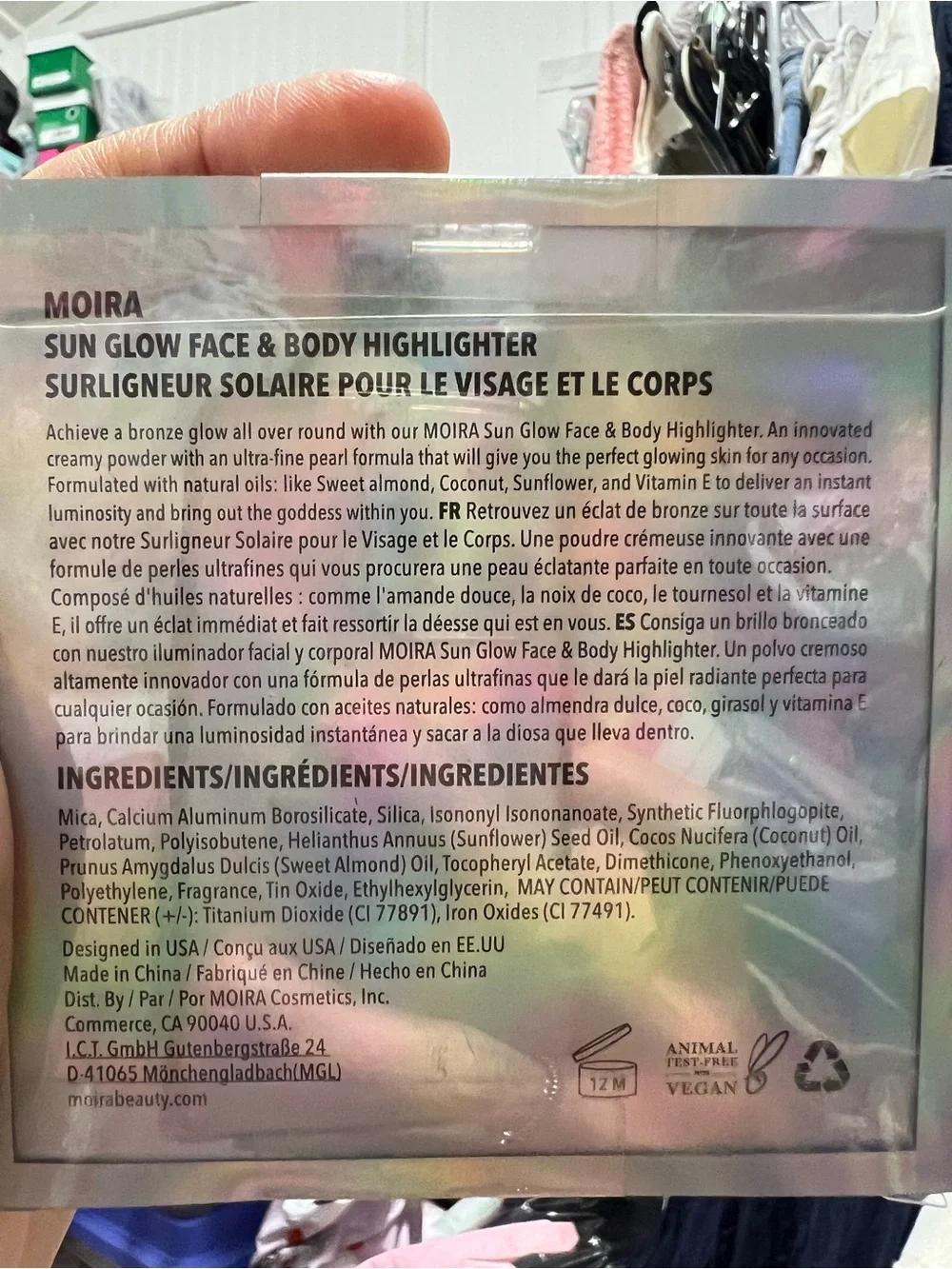 Moira Sun Glow Face  and body bronzer matte sun kissed